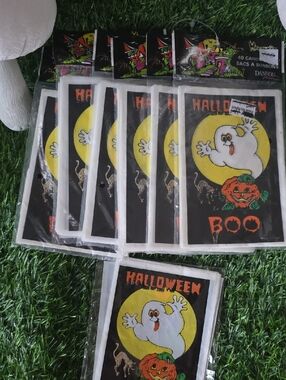Vintage Halloween Candy Bags Plastic 6 Sealed 1 Open Pack NOS